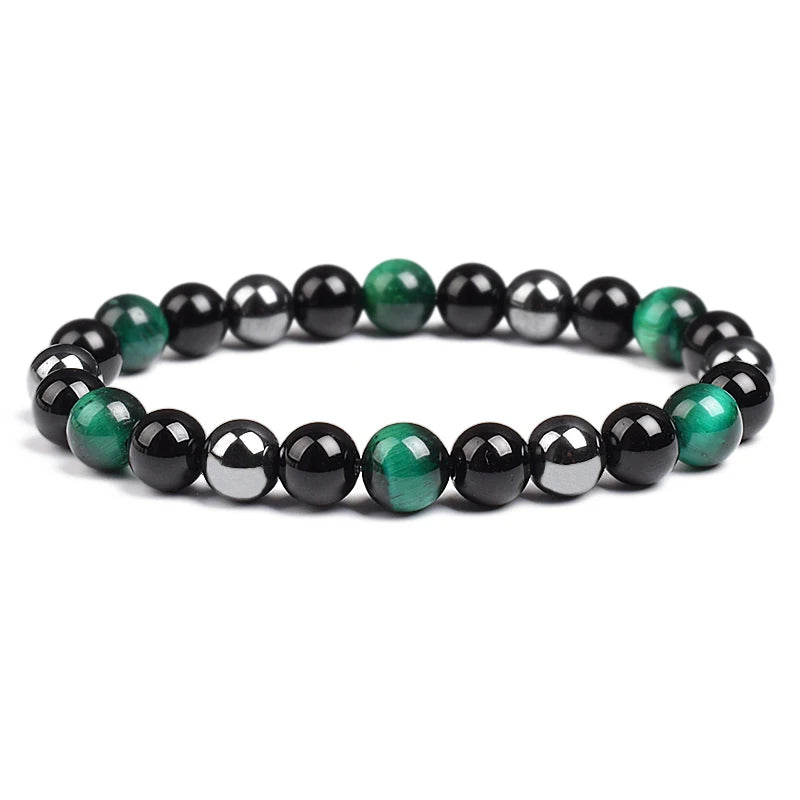 Triple Protection Bracelet Tiger Eye Black