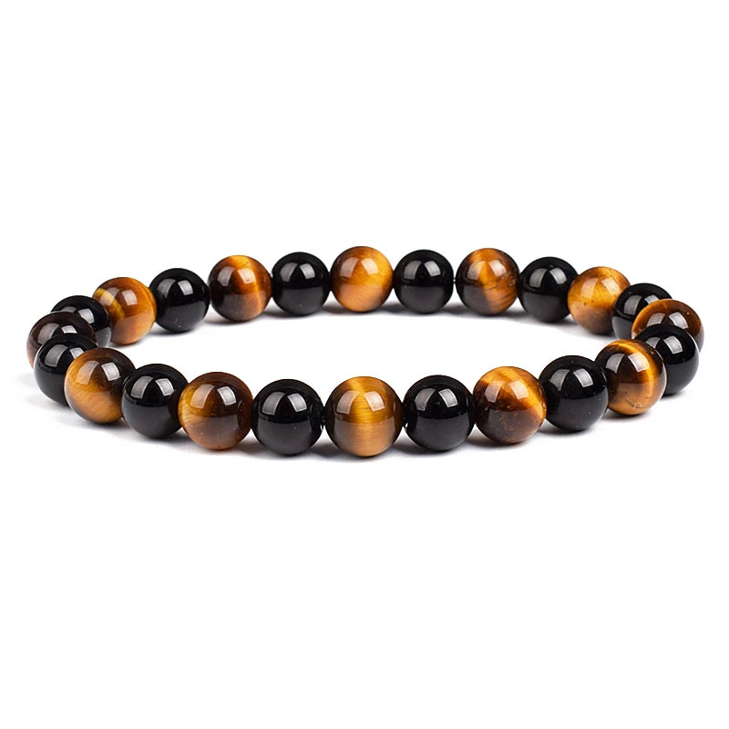 Fashion Men Bracelet Hematite Tiger Eye Stone