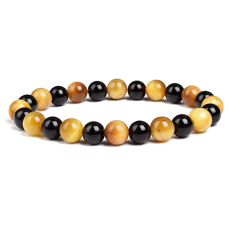 Fashion Men Bracelet Hematite Tiger Eye Stone