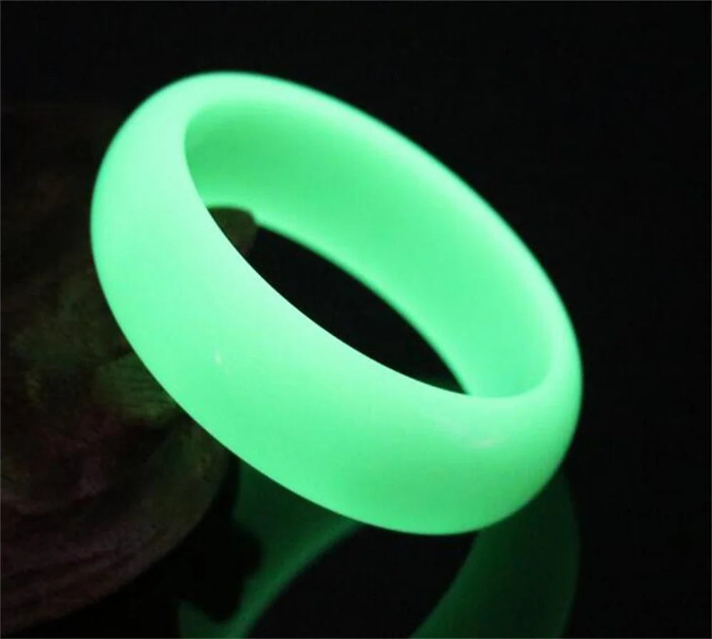 Natural Wide Fluorite Luminous Bracelet – 19–22mm Glow-in-the-Dark Gemstones