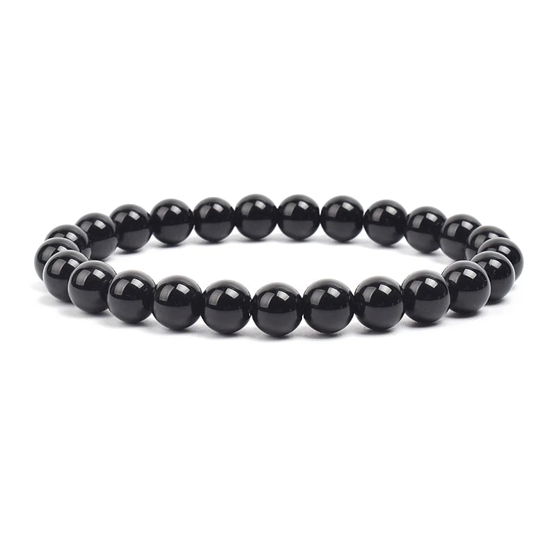 Feng Shui Black Obsidian Stone Beads Bracelet