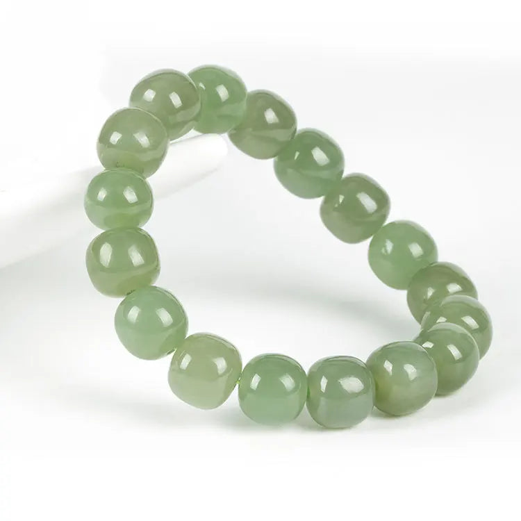 Natural Nephrite Green Jade Bracelet – Genuine Hetian Jade for Men & Women