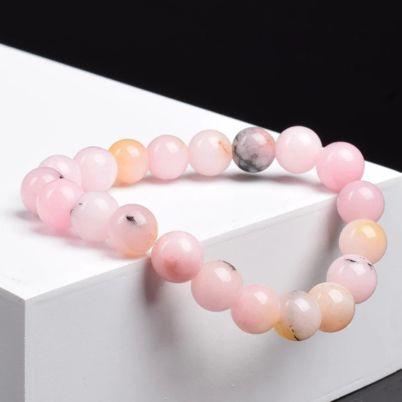 Natural Stone Pink Opal Beads Bracelet