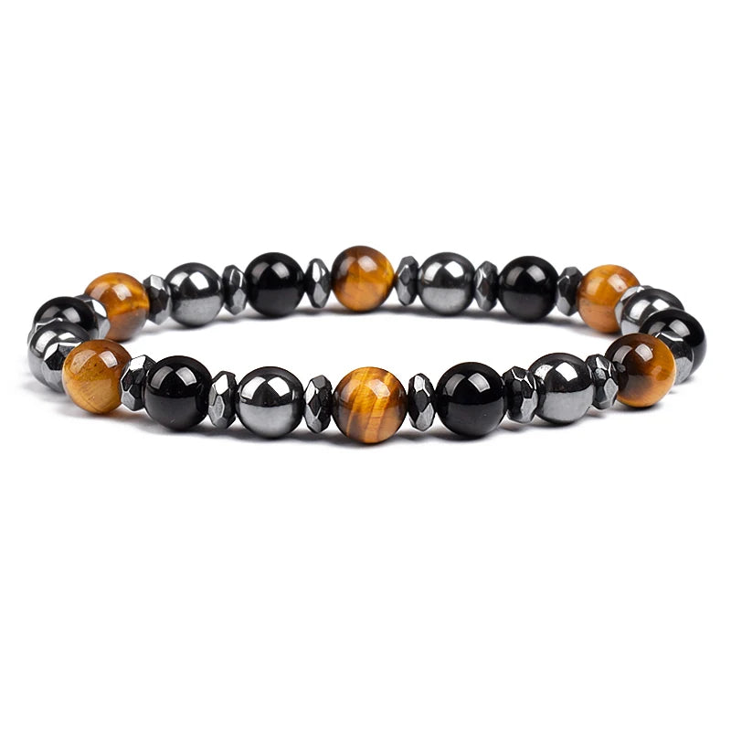 Triple Protection Bracelet Tiger Eye Black