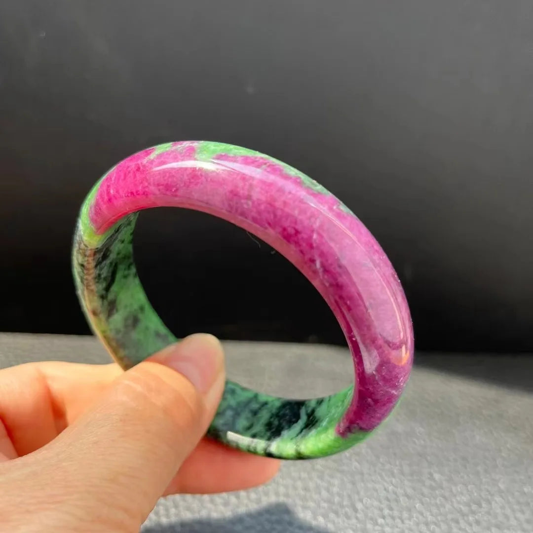 Natural Ruby Zoisite Bracelet – High-Quality Crystal Bangle for Women & Men