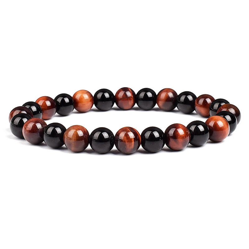 Fashion Men Bracelet Hematite Tiger Eye Stone