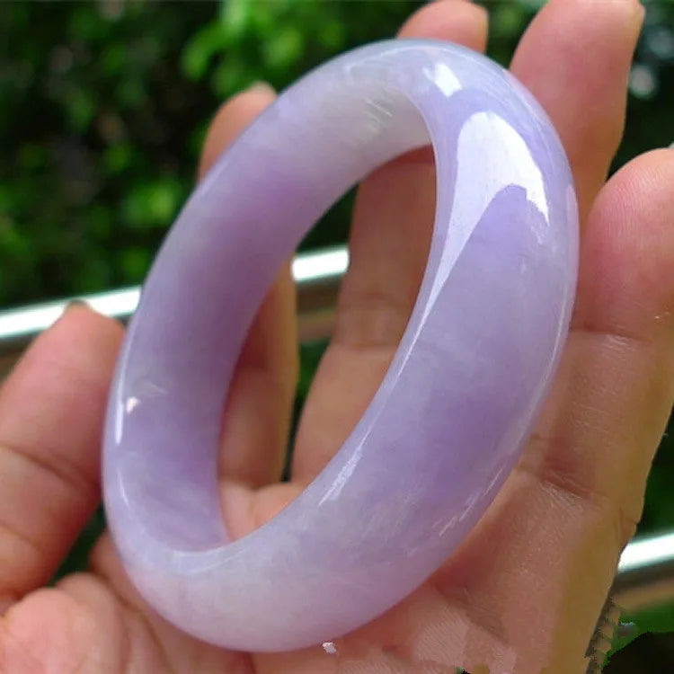 Genuine Purple Jadeite Bangle – Myanmar Grade A Jade for Women