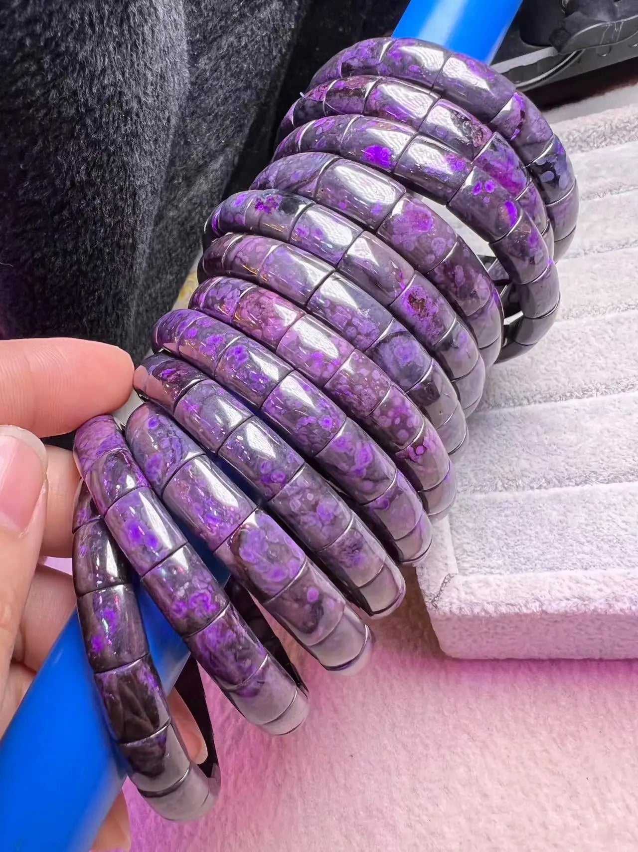 Natural Sugilite Beads Bracelet – Gemstone Bangle for Women