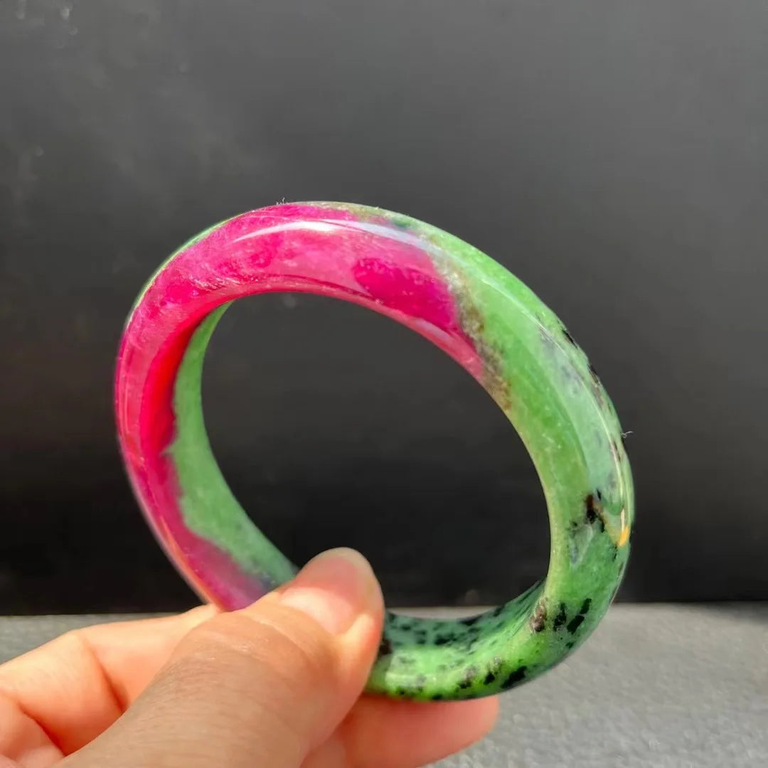 Natural Ruby Zoisite Bracelet – High-Quality Crystal Bangle for Women & Men