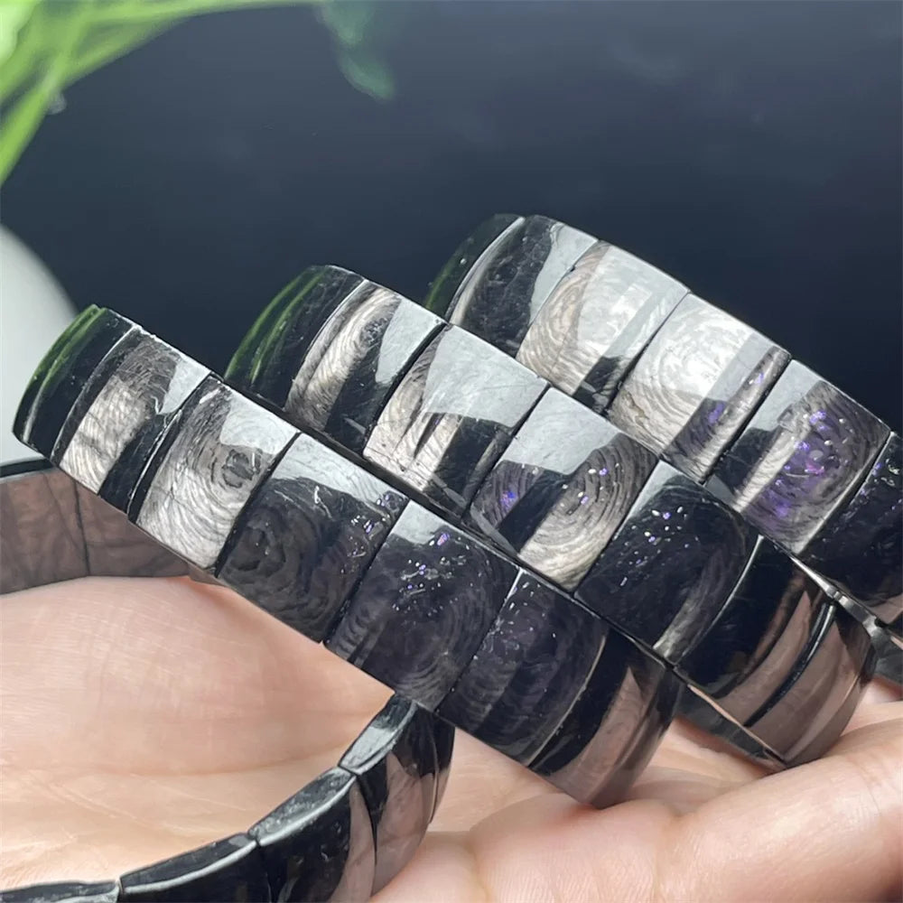 Natural Hypersthene Bracelet – Crystal Bangle for Women & Men