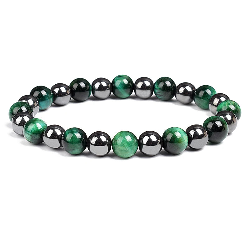 Fashion Men Bracelet Hematite Tiger Eye Stone