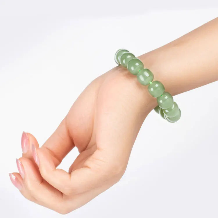 Natural Nephrite Green Jade Bracelet – Genuine Hetian Jade for Men & Women