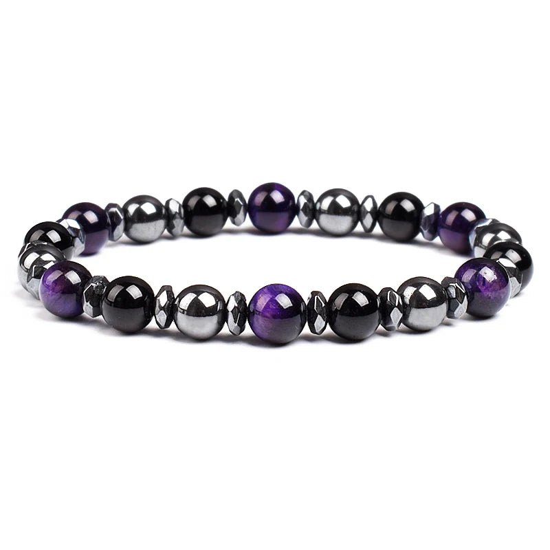 Triple Protection Bracelet Tiger Eye Black
