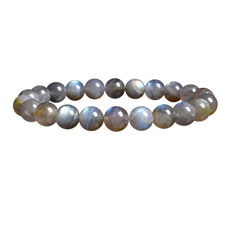 Natural Grey Labradorite Bracelets Flash Smooth