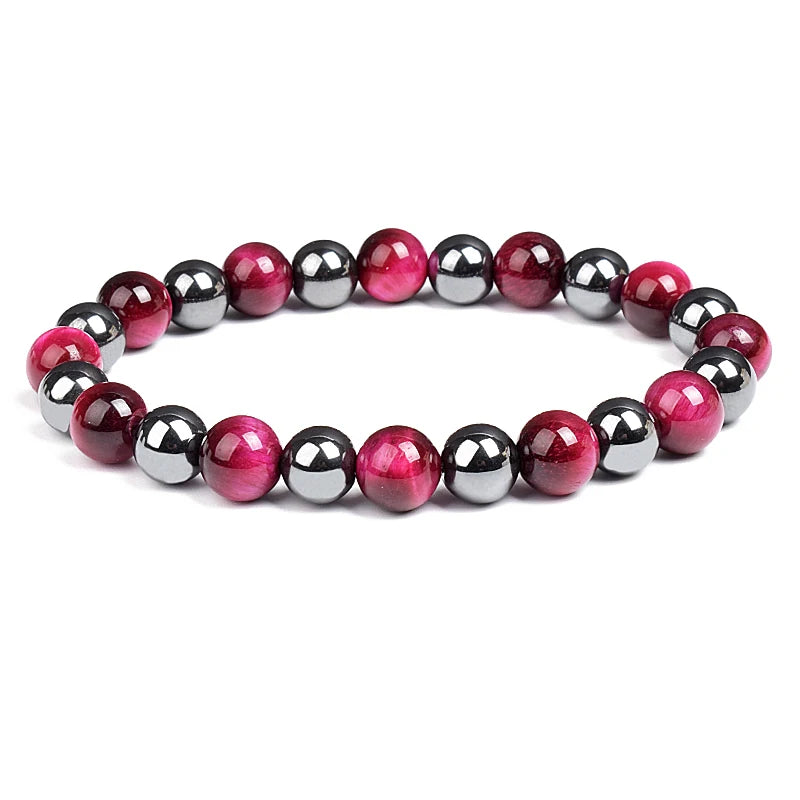 Fashion Men Bracelet Hematite Tiger Eye Stone