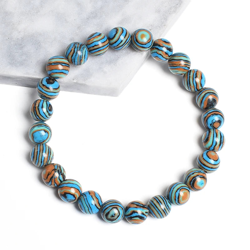 Natural Stone Beads Blue Malachite Bracelets