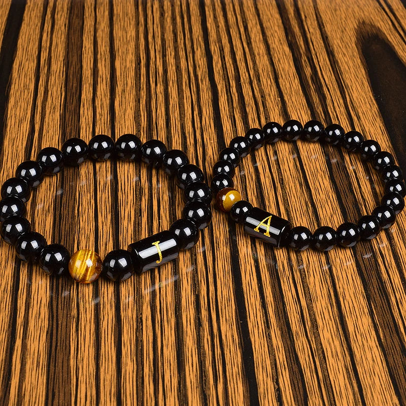 Initials Bracelets for Men Letter Link Handmade