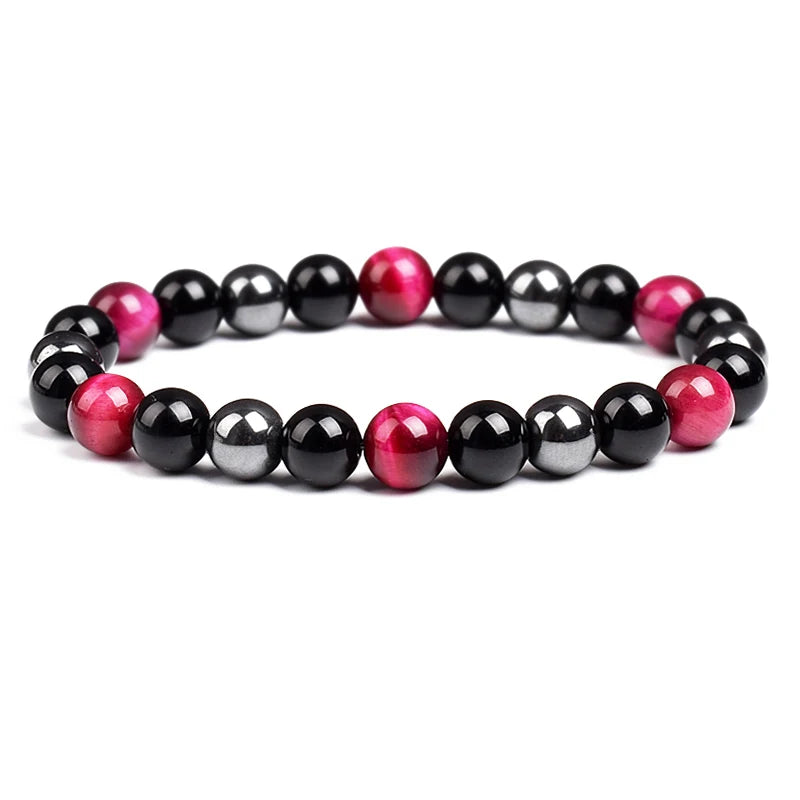 Triple Protection Bracelet Tiger Eye Black
