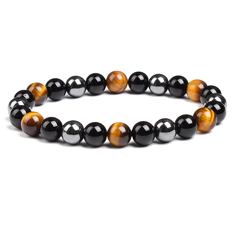 Triple Protection Bracelet Tiger Eye Black