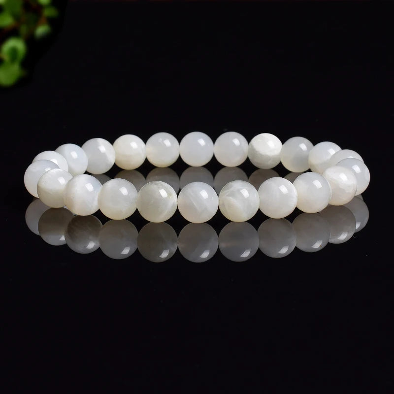 Natural Grey Labradorite Bracelets Flash Smooth