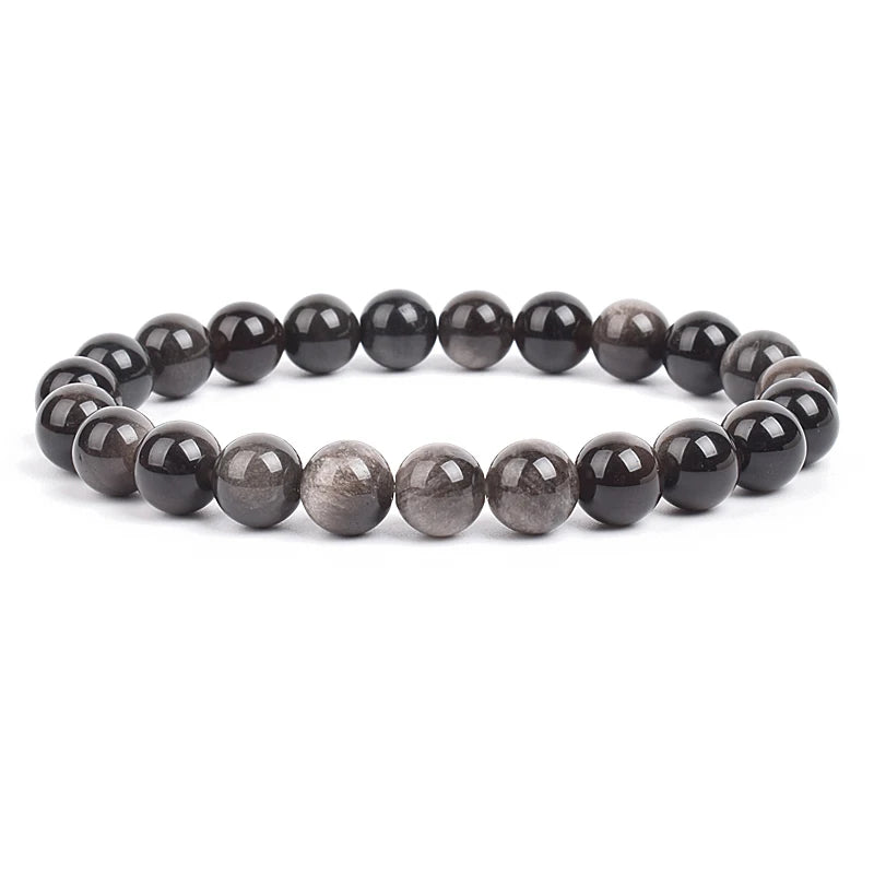 Feng Shui Black Obsidian Stone Beads Bracelet