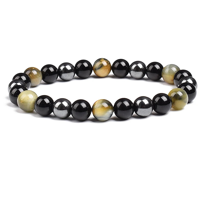 Triple Protection Bracelet Tiger Eye Black