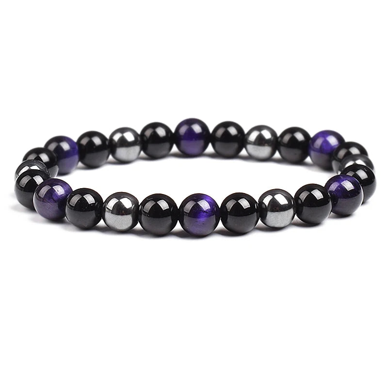 Triple Protection Bracelet Tiger Eye Black