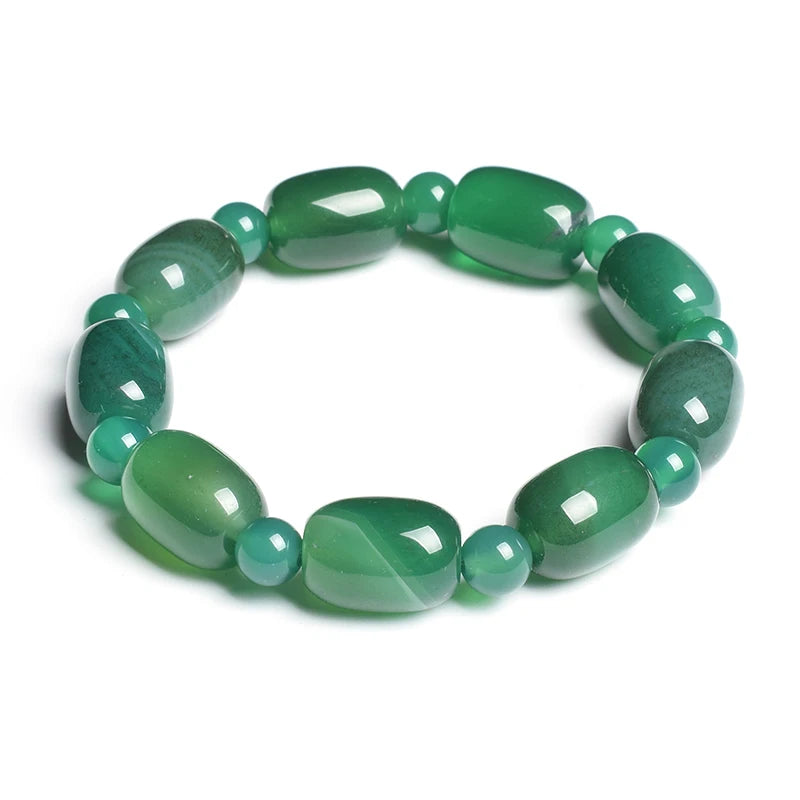 Natural Stone Beads Green Agates Charm Bracelets