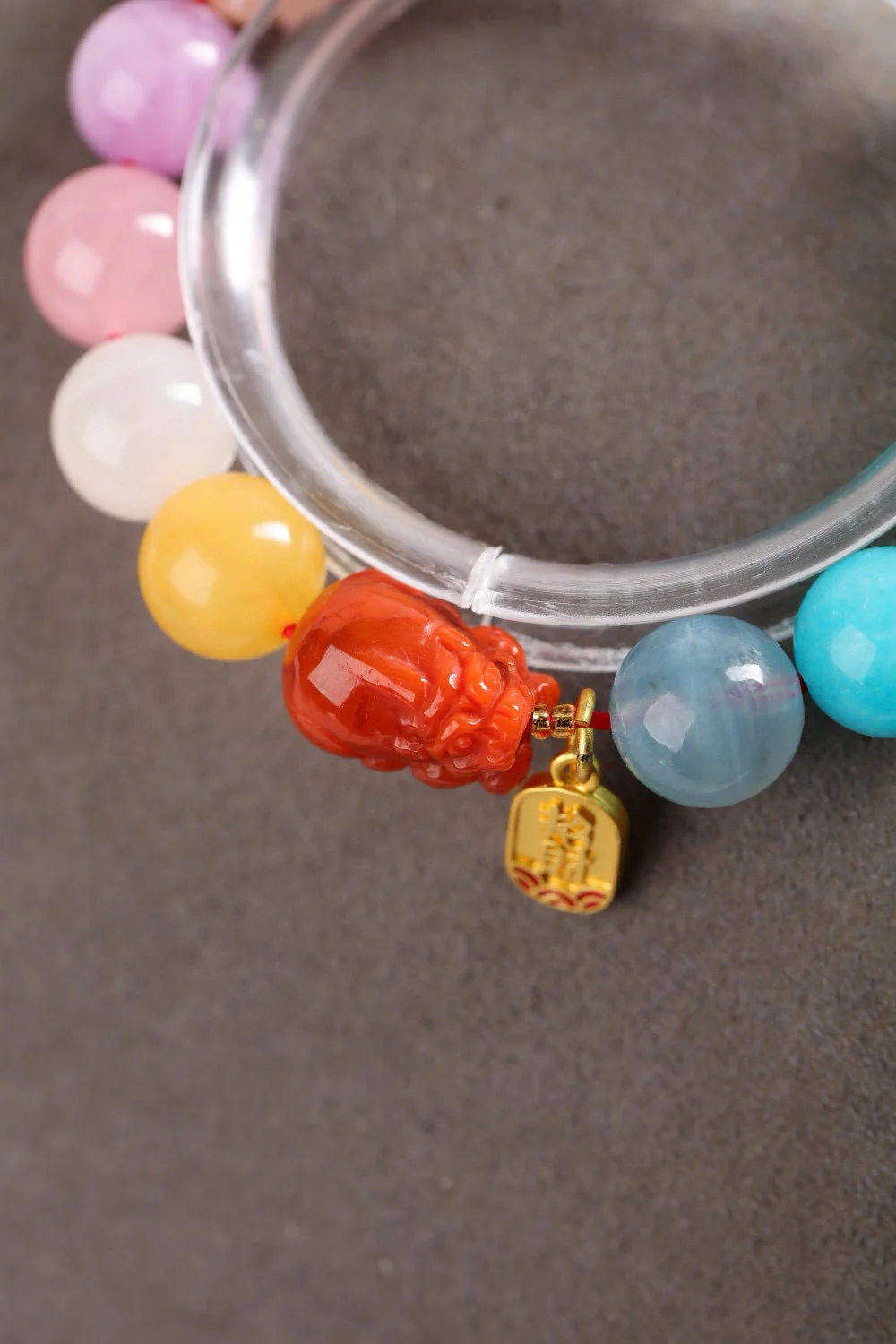 Natural Rainbow Mixed Stone Bracelet – 10mm Jade, Moonstone, Kyanite, Amber, Larimar & Charoite