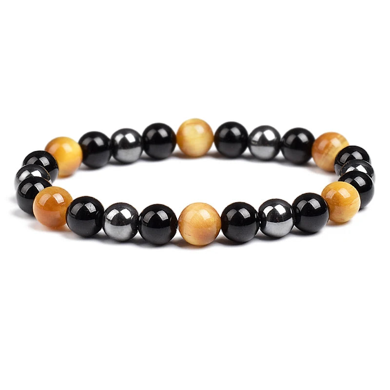 Triple Protection Bracelet Tiger Eye Black