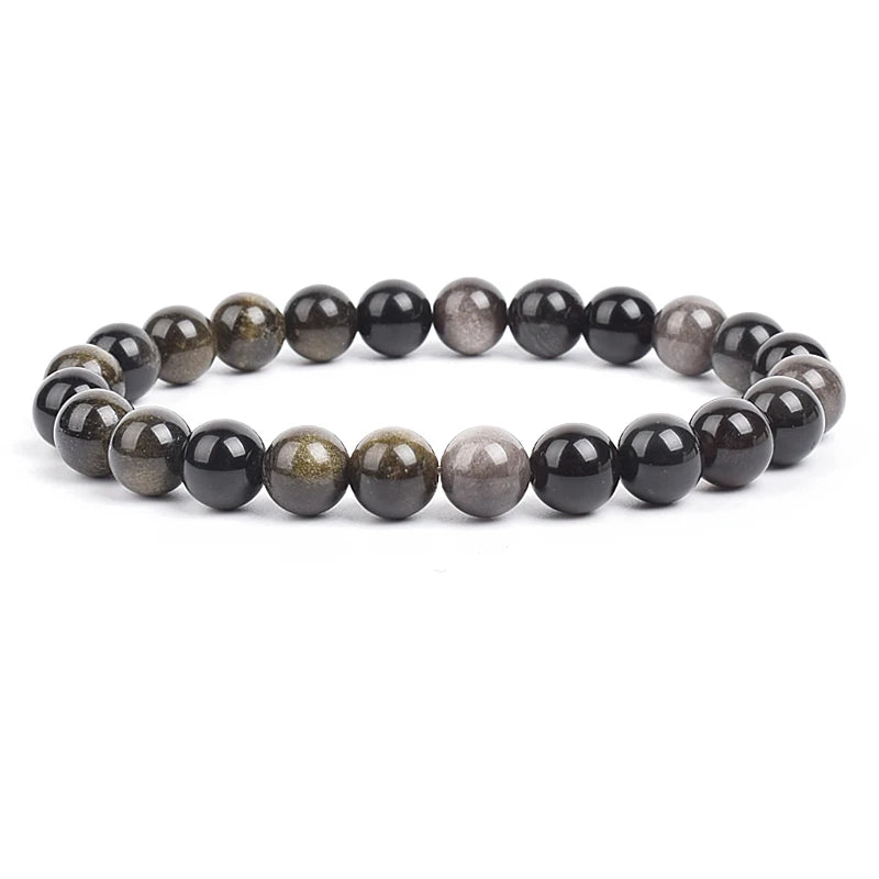 Feng Shui Black Obsidian Stone Beads Bracelet