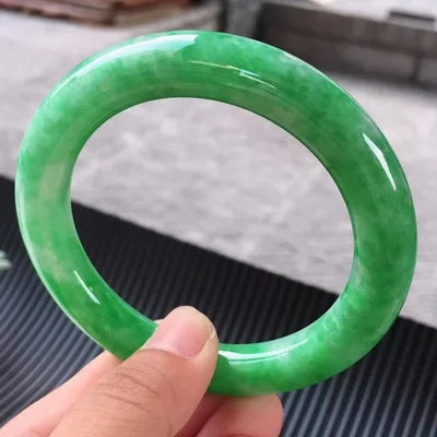 Genuine Green Jadeite Bangles – Myanmar Grade A Jade for Women