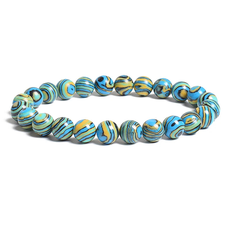 Natural Stone Beads Blue Malachite Bracelets