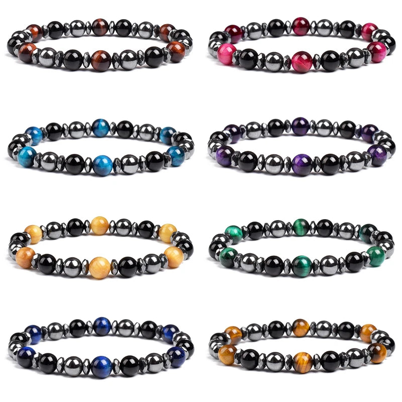 Triple Protection Bracelet Tiger Eye Black