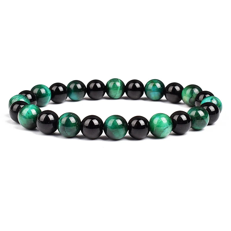 Fashion Men Bracelet Hematite Tiger Eye Stone
