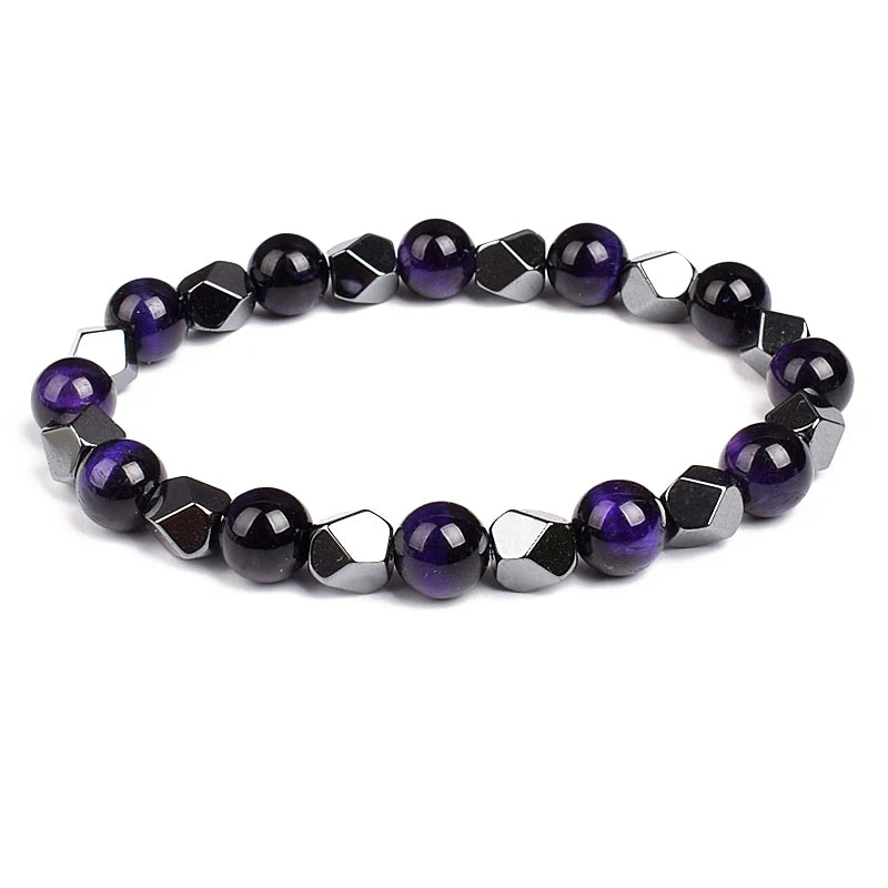 Fashion Men Bracelet Hematite Tiger Eye Stone