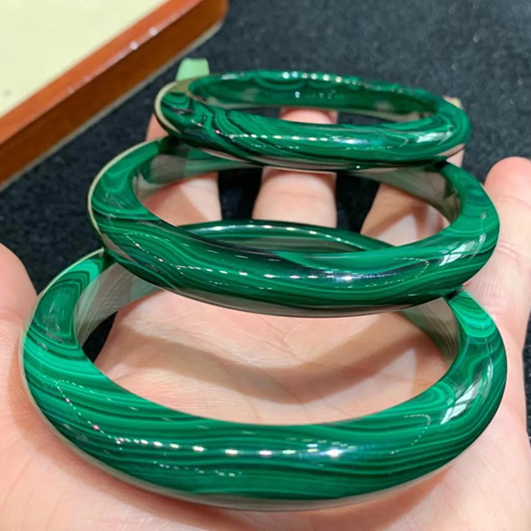 Natural Malachite Bracelet – Reiki Healing Crystal Bangle for Women