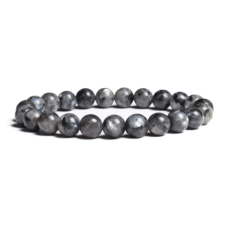 Natural Grey Labradorite Bracelets Flash Smooth