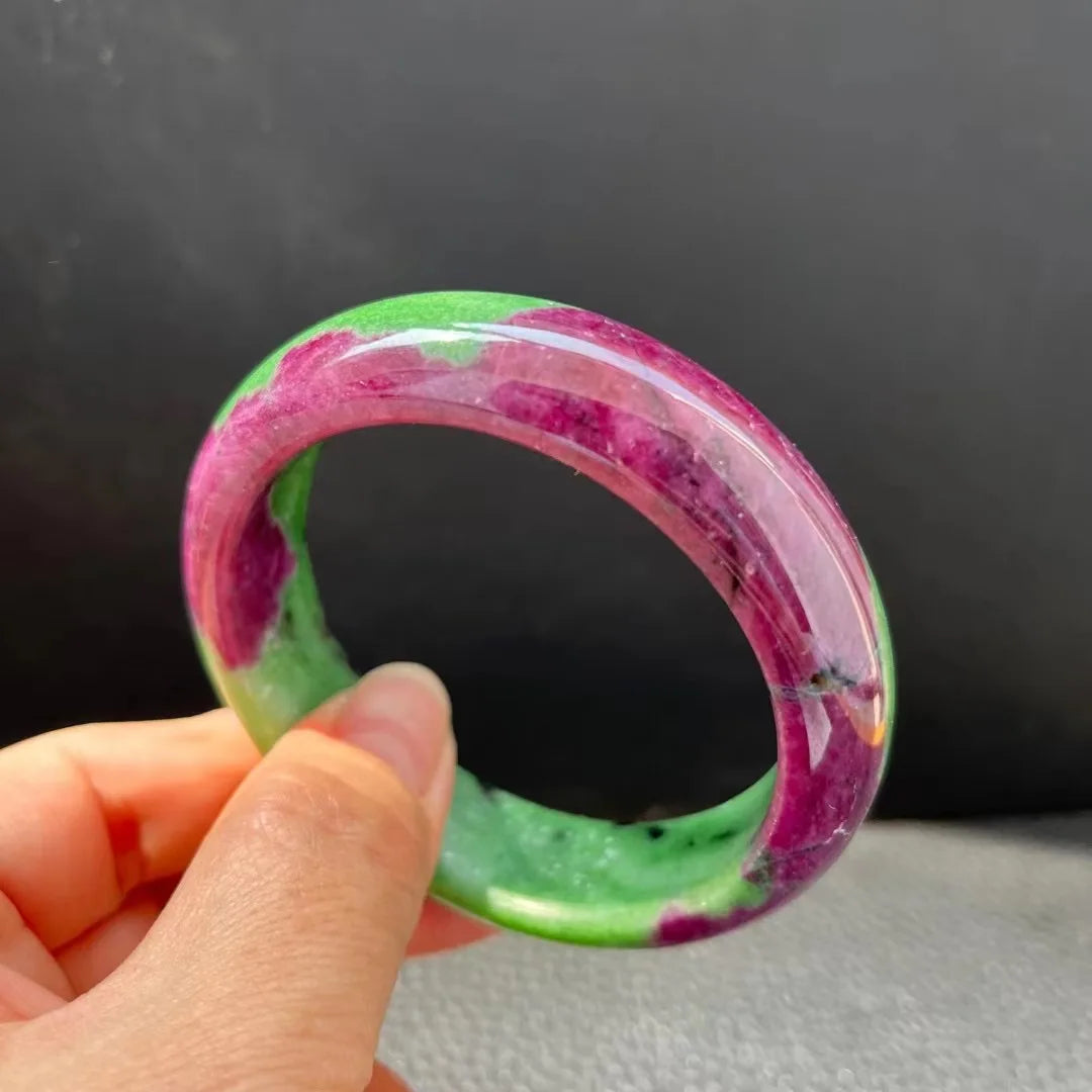 Natural Ruby Zoisite Bracelet – High-Quality Crystal Bangle for Women & Men