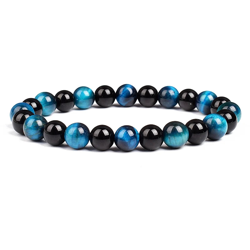 Fashion Men Bracelet Hematite Tiger Eye Stone