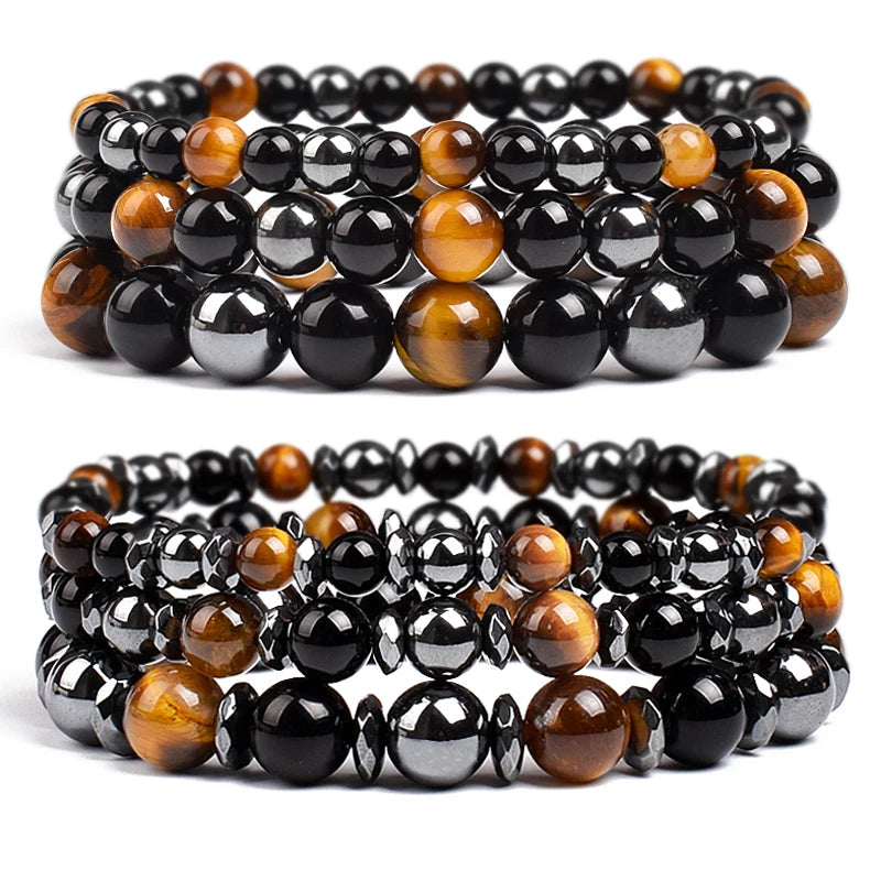 Triple Protection Bracelet Tiger Eye Black