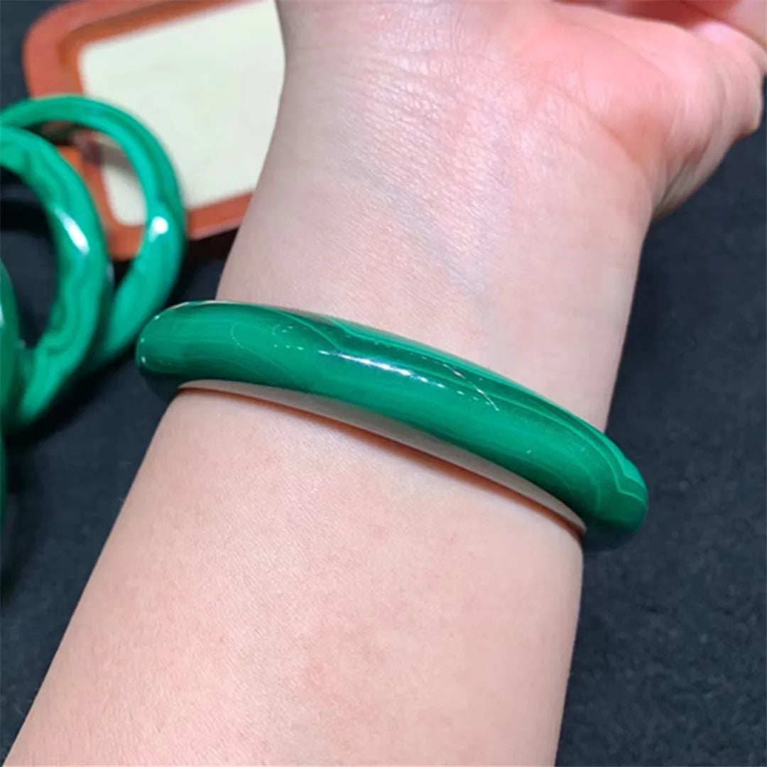 Natural Malachite Bracelet – Reiki Healing Crystal Bangle for Women