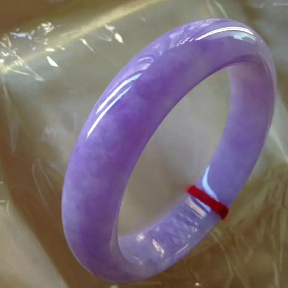 Genuine Purple Jadeite Bangle – Myanmar Grade A Jade for Women