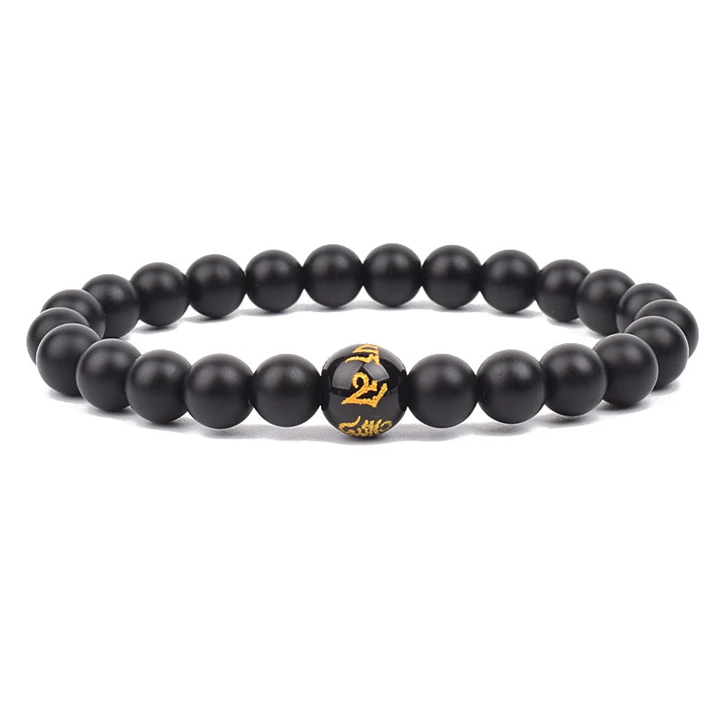 Feng Shui Black Obsidian Stone Beads Bracelet