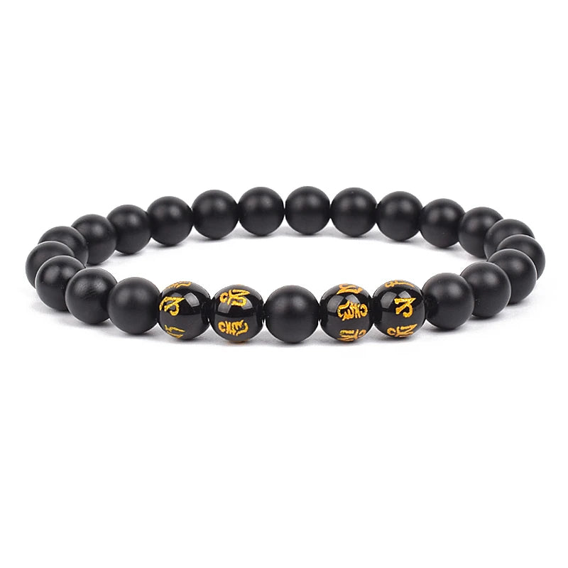 Feng Shui Black Obsidian Stone Beads Bracelet
