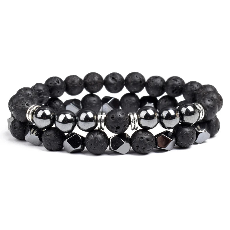 Irregular Hematite Bracelet Sets