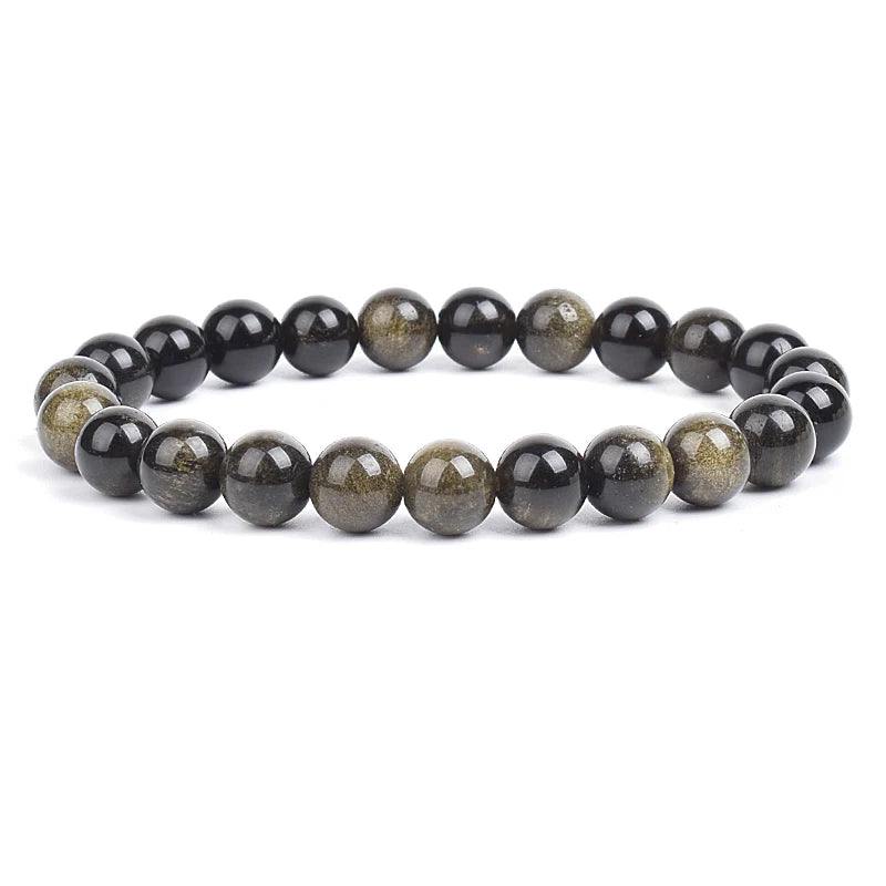 Feng Shui Black Obsidian Stone Beads Bracelet
