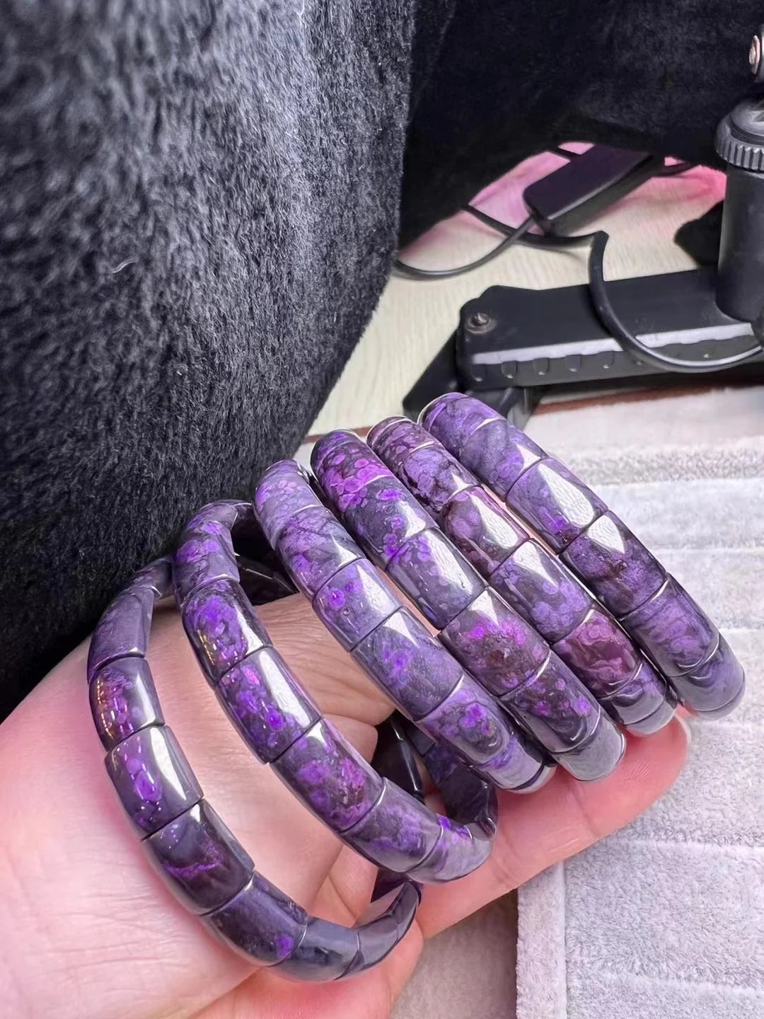 Natural Sugilite Beads Bracelet – Gemstone Bangle for Women