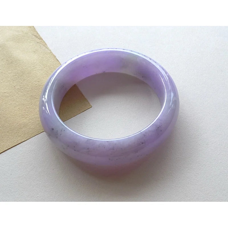 Genuine Purple Jadeite Bangle – Certified Grade A Jade for Women