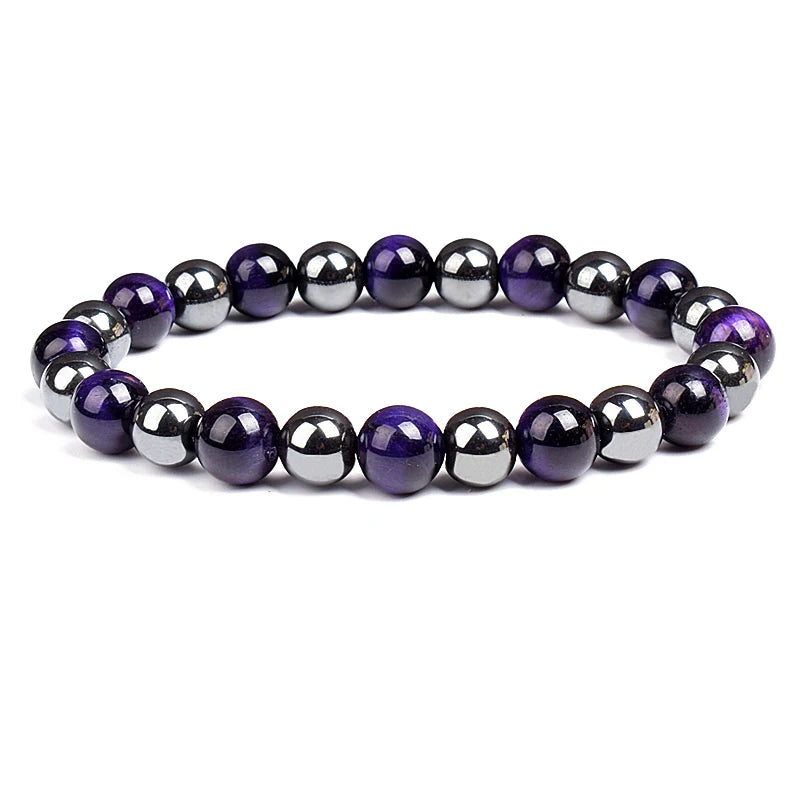 Fashion Men Bracelet Hematite Tiger Eye Stone
